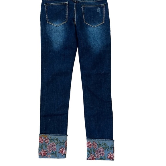Vigoss skinny cropped  cuff embroidered jeans - Picture 2 of 3